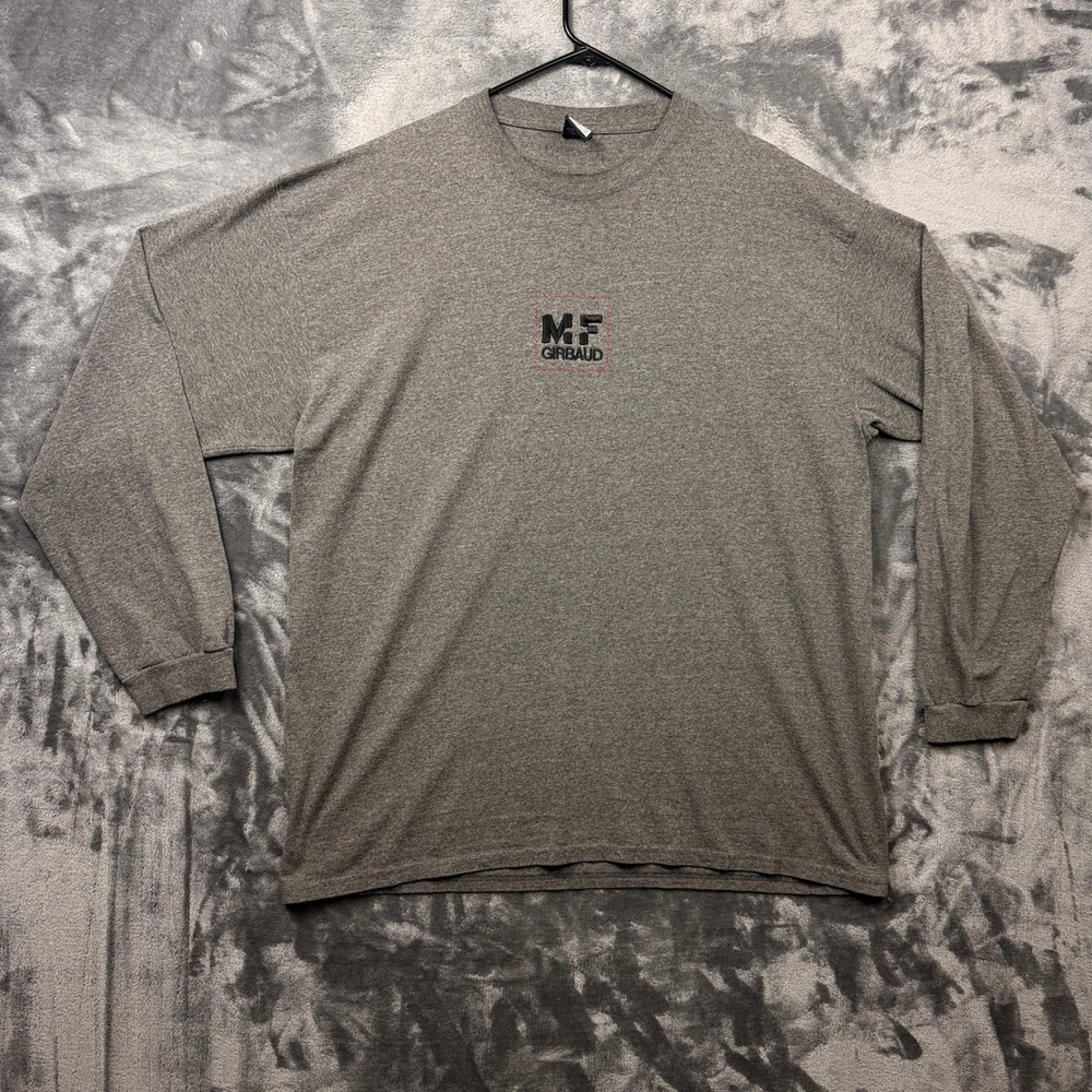 Marithe Francois Girbaud Long Sleeve Shirt Mens XXL Grey Embroidered Logo Tee